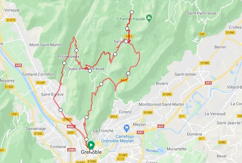 Road cycling routes around Grenoble