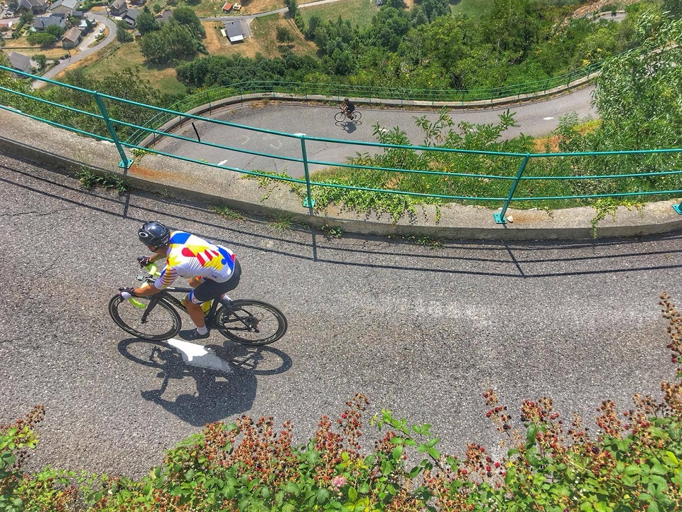 The cycling switchbacks found on Lacets de Montvernier