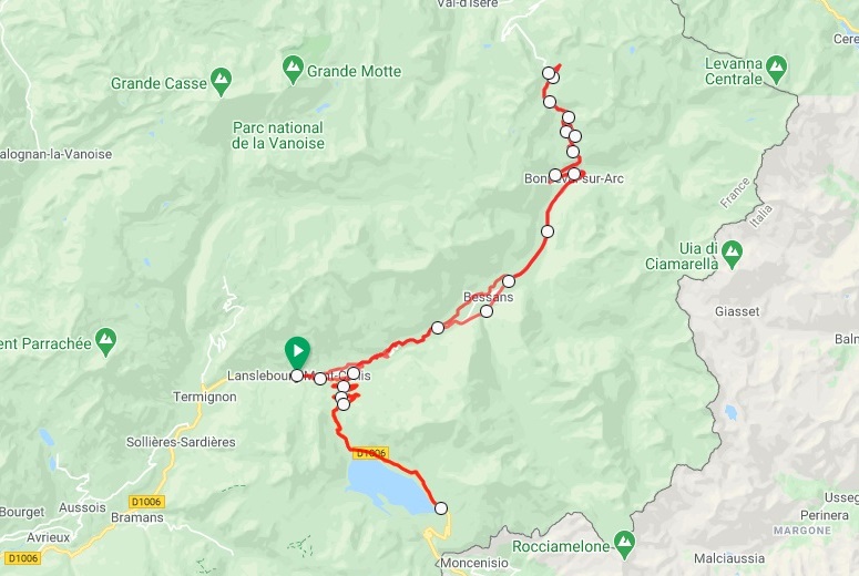 Road cycling routes around Mont Cenis