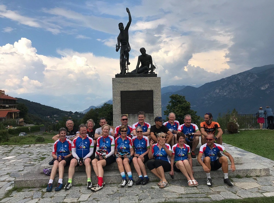 Cycling celebrations at the Madonna del Ghisallo on Lake Como