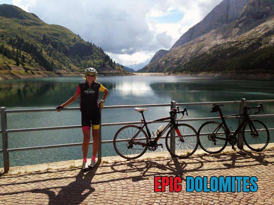 Lago di Fedaia and cycling in the Italian Dolomites