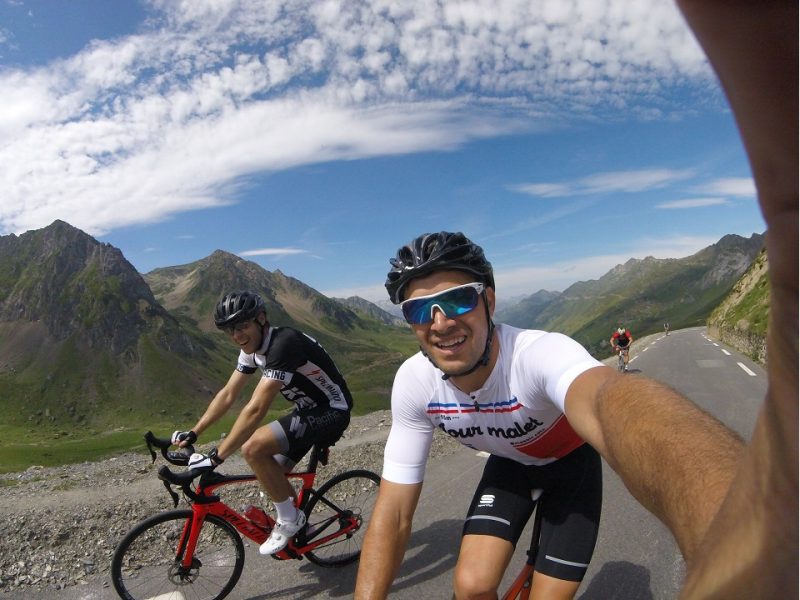 Selfie time within the last kilometres of the Tourmalet climb